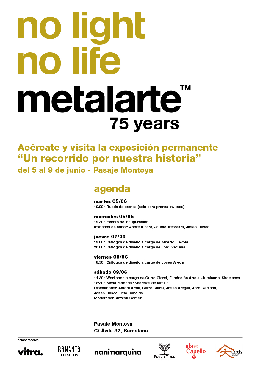 Agenda of the 75th anniversary of metalarte